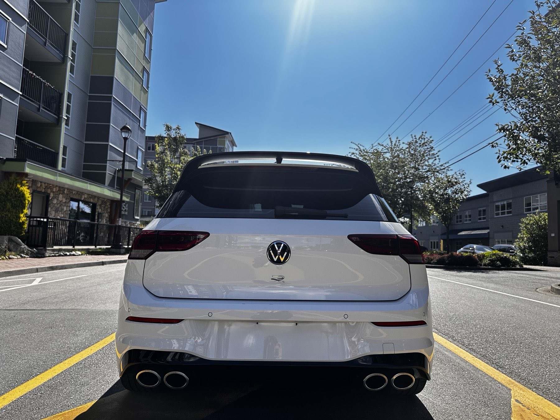 Ceramic-coated Volkswagen Golf R with a deep gloss finish — ceramic coating Kelowna