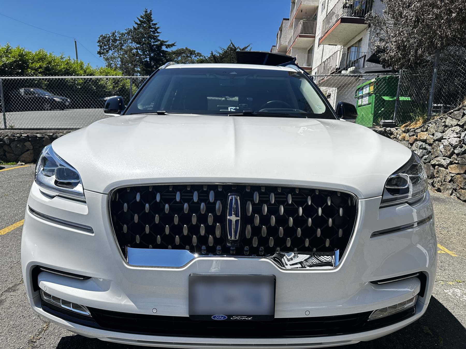 Spotless white Lincoln SUV kept clean on a detailing subscription plan in Kelowna, BC
