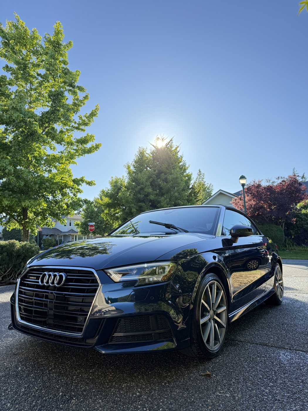Detailed Audi A3 convertible at golden hour — Kelowna detailing