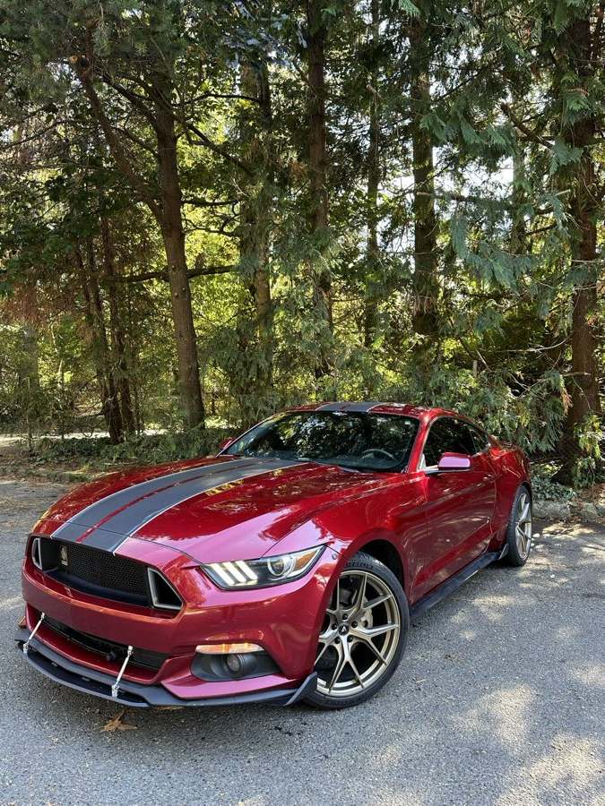 Detailed red Mustang convertible — car detailing Kelowna